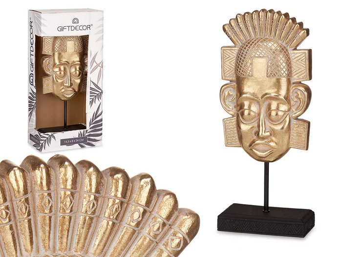 Giftdecor Tête Indienne avec Base Dorée 17.5x36x10.5 cm Polirésine (Set de 4) Giftdecor Tête Indienne avec Base Dorée 17.5x36x10.5 cm Polirésine (Set de 4)