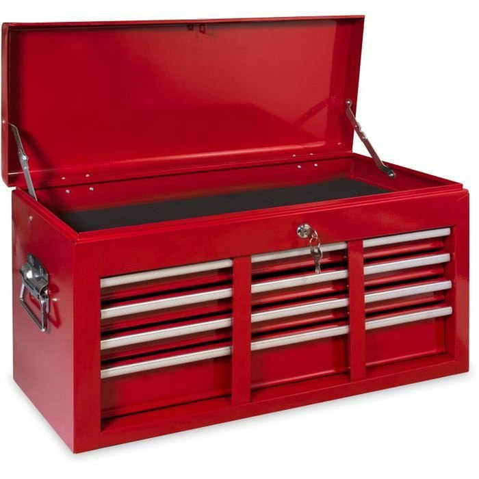 Defpro Servante d'atelier Rouge avec 6 tiroirs et trappe Defpro Servante d'atelier Rouge avec 6 tiroirs et trappe