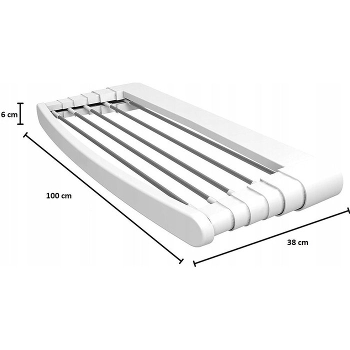 Gimi Tendedero Telepack 100 Blanc Aluminium 7 m 100 x 38 cm