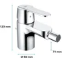 Grohe Mitigeur monocommande Bidet S Get chromé 32885000 - Robinetterie salle de bain, design minimaliste, chrome brillant, cartouche céramique 35 mm, EcoJoy 5.7 l/min