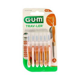 GUM Brosse Interdentaire Trav-ler 0,9 mm Orange, 6 unités
