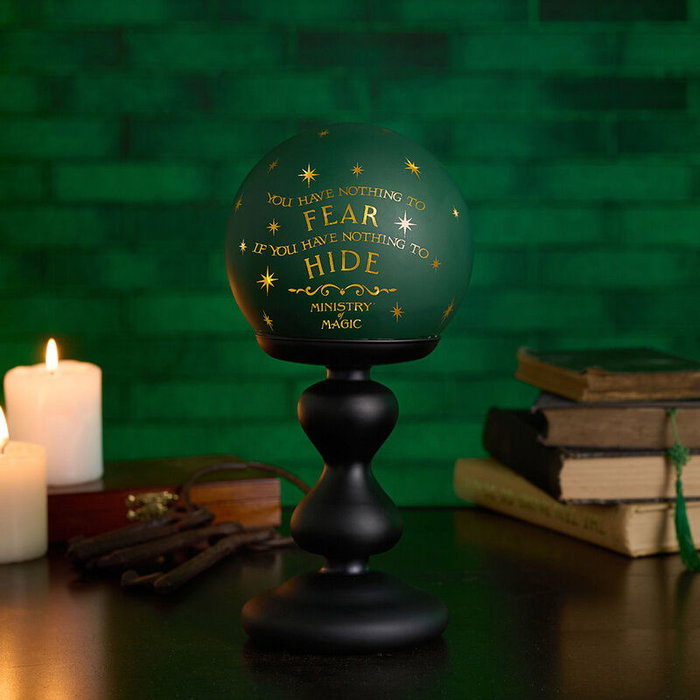 WIDDOP & CO Lampe décorative Ministère de la Magie Harry Potter en verre avec finition verte mat et élégance mystique
