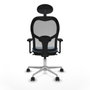 Piqueras y Crespo Chaise de Bureau 3D086N1 Bleu ciel avec Appui-tête