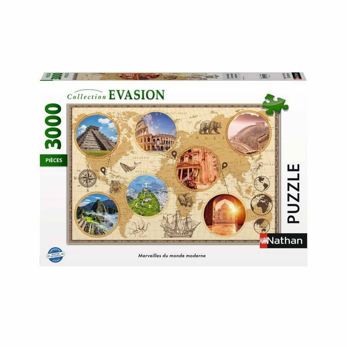 Nathan Puzzle 3000 pièces : Merveilles du monde moderne