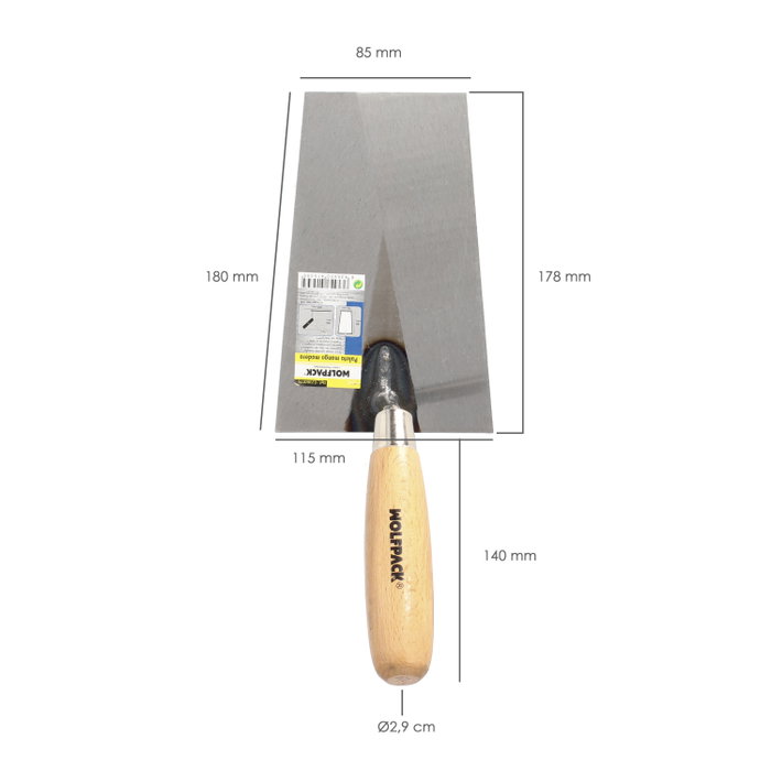 WOLFPACK LINEA PROFESIONAL Truelle Maurer manche bois 341-a/180 mm