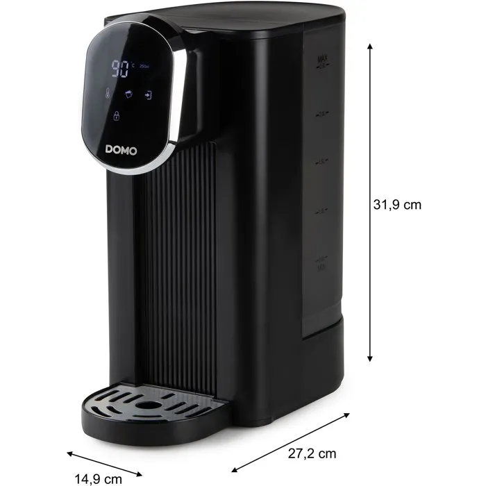 DOMO DO524WK Distributeur d'eau chaude Bouilloire 2600W 2,5L Réglages de température Noir