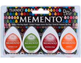 Tsukineko Set de 4 tampons encreurs goutte MEMENTO pradera