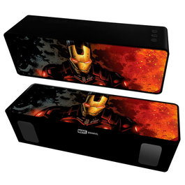 Marvel Enceinte Portable Bluetooth Iron Man - Modèle Premium, Son Stéréo 2.1, 10W RMS, Batterie 2000 mAh, Lecture USB/AUX/MicroSD, Fonction Main Libre