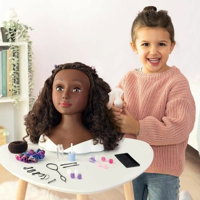 Smoby Tête à coiffer cheveux afro avec 23 accessoires