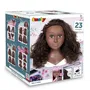 Smoby Tête à Coiffer Cheveux Afro My Beauty - 23 Accessoires Réalistes - Lèvres Thermosensibles et Trappe de Rangement - Jouet Coiffure Enfant dès 3 Ans