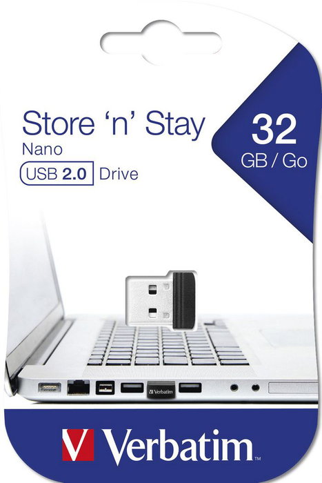 Verbatim Store 'n' Stay Nano, Clé USB 2.0 32 Go, Modèle ultra-fin pour connecteurs serrés