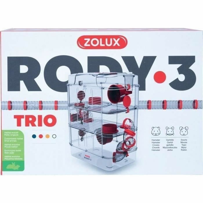 Zolux Cage Rody3 trio 3 étages Grenadine