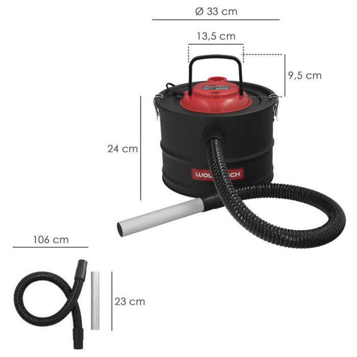 WOLFPACK LINEA PROFESIONAL Aspirateur de cendres 1200 W 15 L