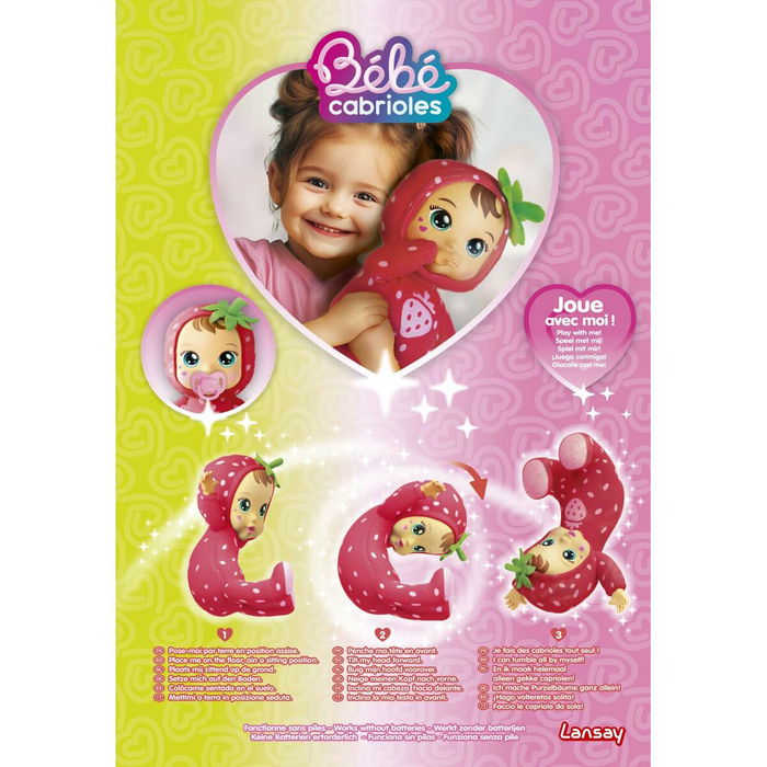 Lansay Bébé Cabrioles - Poupée Interactive Lina la Fraise pour Enfants à partir de 18 Mois - Poupée Douce et Câline Lansay Bébé Cabrioles - Poupée Interactive Lina la Fraise pour Enfants à partir de 18 Mois - Poupée Douce et Câline