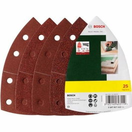 Bosch Assortiment de 25 disques abrasifs 102 x 62 mm, Grain 40/80/120/180
