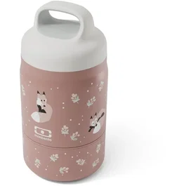Monbento Handy Fox Lunchbox Isotherme Enfant - 2 Compartiments 350 ml + 150 ml