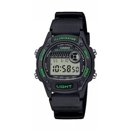 Casio Montre W-220H Mixte Quartz Digital Noir/Vert avec Éclairage LED Auto, Chronomètre et Étanchéité 5 Bars