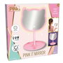 Nice Miroir de maquillage Pink It en forme de chat avec lumière, 29 cm