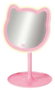 Nice Miroir de maquillage Pink It en forme de chat avec lumière, 29 cm