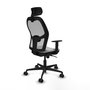 Piqueras y Crespo Chaise de Bureau Jorquera avec Appui-tête 2D et Mécanisme Synchrone, Gris clair