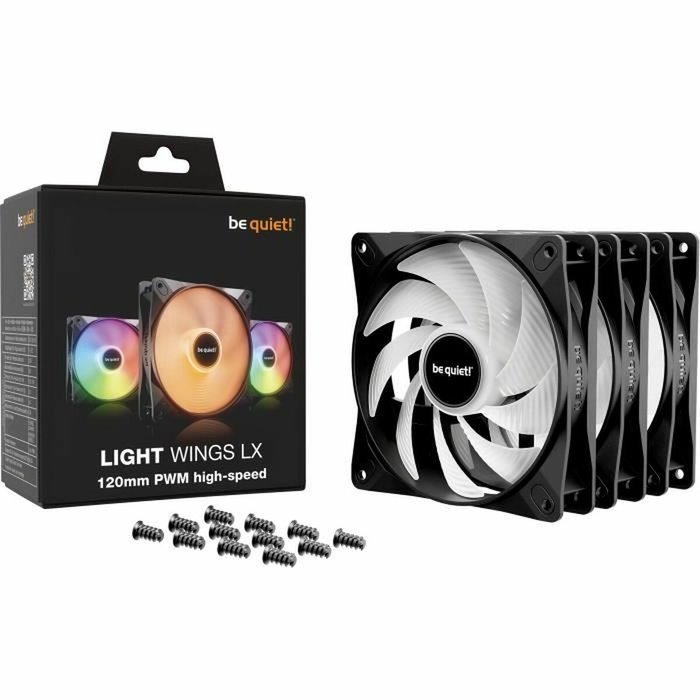 be quiet! Light Wings LX 120 mm PWM High-Speed - Pack de 3 - Noir be quiet! Light Wings LX 120 mm PWM High-Speed - Pack de 3 - Noir