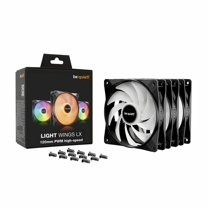 be quiet! Light Wings LX 120 mm PWM High-Speed - Pack de 3 - Noir be quiet! Light Wings LX 120 mm PWM High-Speed - Pack de 3 - Noir