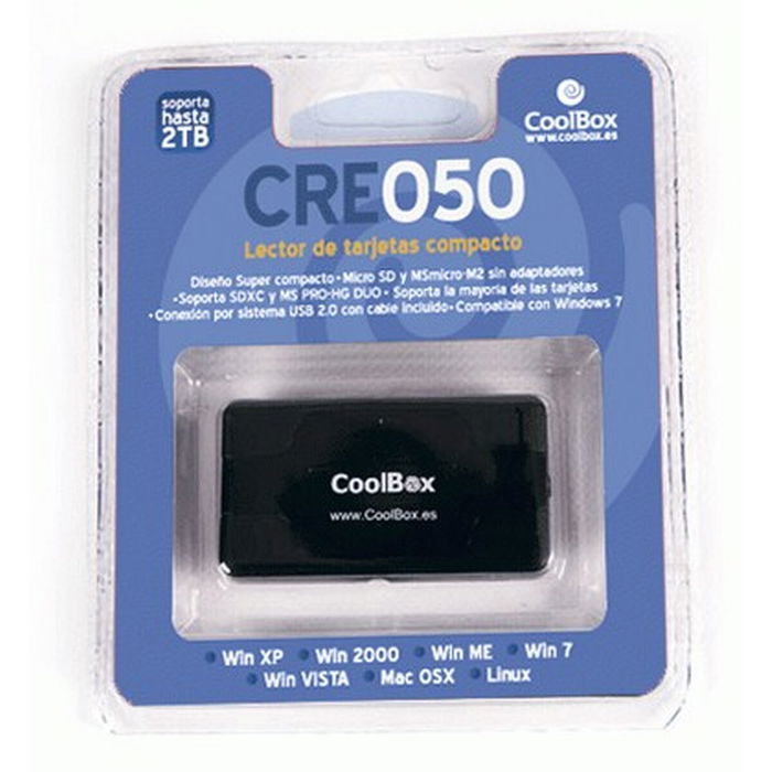 Lecteur de Cartes CoolBox CRCOOCRE050 Noir Lecteur de Cartes CoolBox CRCOOCRE050 Noir