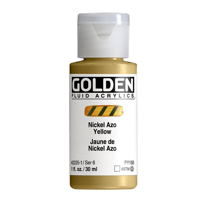 Golden Peinture Acrylique Fluide Jaune de Nickel Azo 30 ml Golden Peinture Acrylique Fluide Jaune de Nickel Azo 30 ml