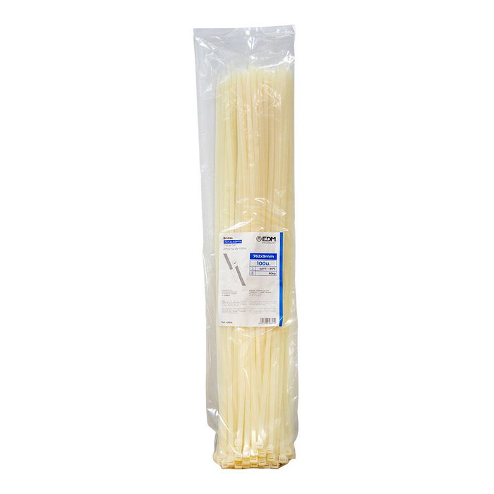 Attaches pour câble en nylon EDM 48313 Naturel 450 x 8 mm (100 Unités) Attaches pour câble en nylon EDM 48313 Naturel 450 x 8 mm (100 Unités)
