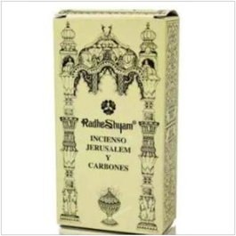RADHE SHYAM Incienso Jerusalen 50 Gr Y Carbones 10 Ud. - Encens en grains résineux et pastilles de charbon