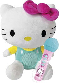 Reig Amplificateur peluche avec micro et câble Hello Kitty - Permet de chanter et enregistrer sa voix avec musique - 22x18x26 cm - Fonctionne avec piles