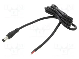 POS Câble d'alimentation DC ovale noir 1m DC 5,5/2,5mm