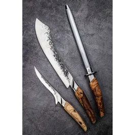 Forged Fusil à aiguiser Katai en acier japonais VG10 avec manche en bois