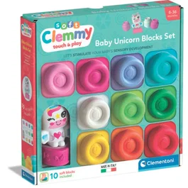 Clementoni Boîte Arc-en-ciel 10 cubes Clemmy et Licorne