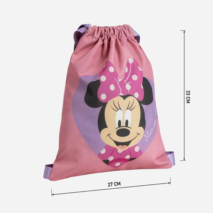 Sac à dos serré par des ficelles Minnie Mouse Rose 27 x 33 cm Sac à dos serré par des ficelles Minnie Mouse Rose 27 x 33 cm
