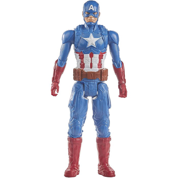 Hasbro - Figurine de Collection Titan Captain America E7877 - Franchise Avengers - Figurine d'Action - Pour Enfants à Partir de 4 Ans