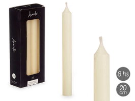 Acorde Lot de 8 bougies chauffe-plat Cirios crème 20 cm 8 heures (Set de 12)