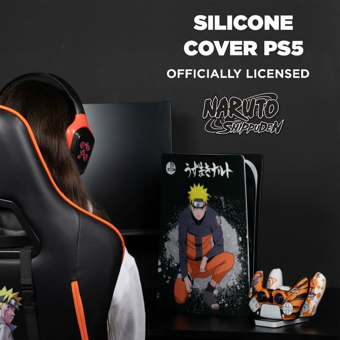 Konix Housse de protection Naruto Shippuden pour PS5, Silicone, Multicouleur