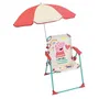 Fun House Peppa Pig - Chaise pliante de camping pour enfant avec parasol anti-UV - Dimensions pliée H38.5 x L38.5 x P37.5 cm - Parasol Ø 65 cm inclus