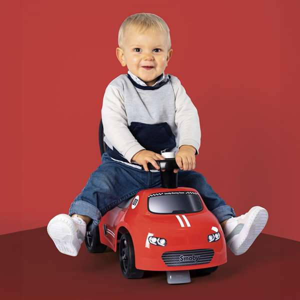 Smoby - Trotteur ou porteur bébé pour enfant de 18 mois et plus, rouge, dimensions 54x24x27 cm, plastique, langues emballage: espagnol, portugais