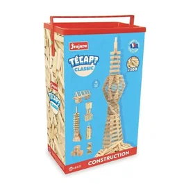 Jeujura TECAP Classic Jeu de Construction 300 Planchettes en Bois Naturel à partir de 3 ans