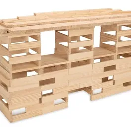 Jeujura TECAP Classic Jeu de Construction 300 Planchettes en Bois Naturel à partir de 3 ans