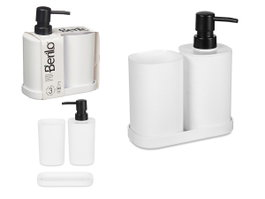 Berilo Lot 3 Pièces Salle de Bain Plastique Blanc 14x17x7 cm (Set de 12)