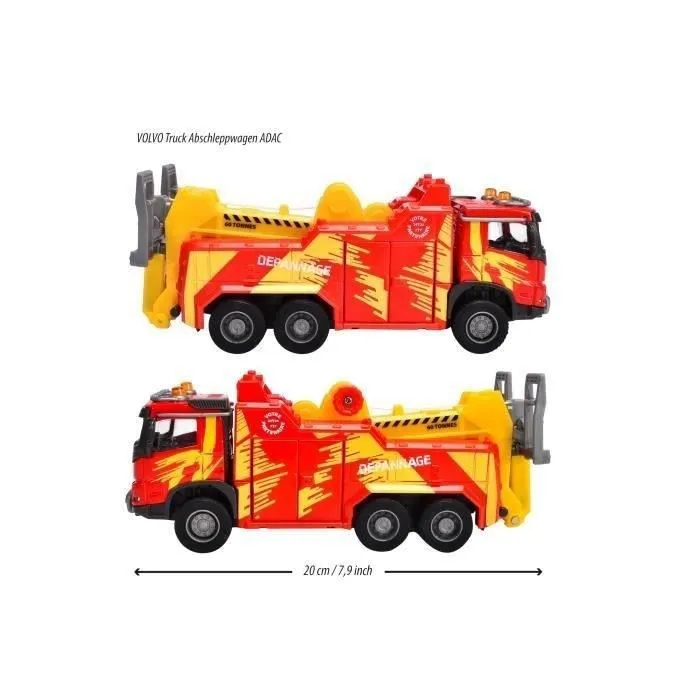 Majorette - Volvo Dépanneuse Grand Série 1/43 - 19 cm avec portes ouvrantes, phares translucides et suspensions - Jouet à partir de 3 ans