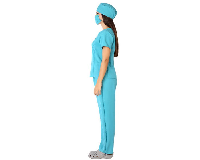 Atosa Déguisement Chirurgien Femme Adulte Bleu Cyan XS-S