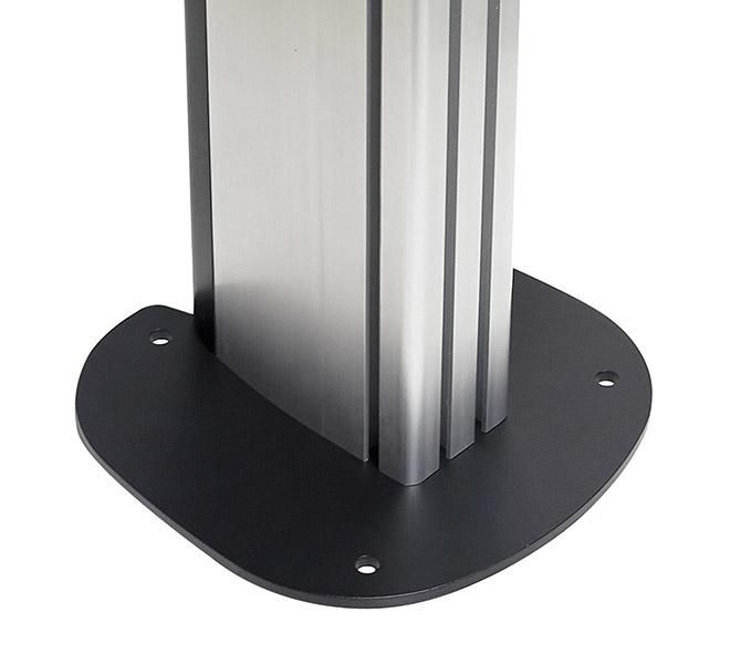 B-Tech BT8380-FFB Base de Fixation au Sol pour Système X - Support Mural Fixe avec Gestion des Câbles, Capacité 200 kg, Noir