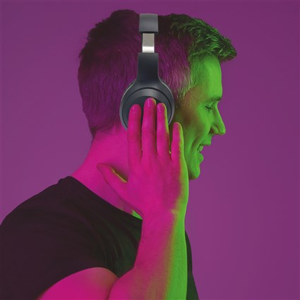 Elbe ABT-A10-G Casque audio supra-aural Bluetooth avec réduction de bruit ANC et micro, gris
