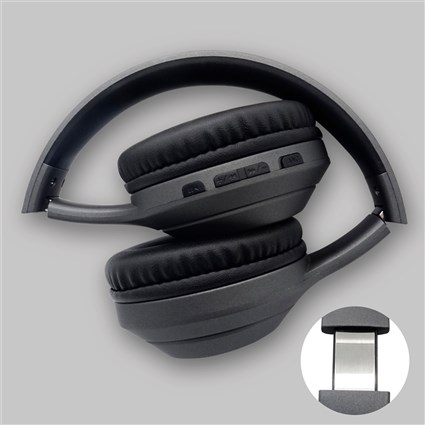 Elbe ABT-A10-G Casque audio supra-aural Bluetooth avec réduction de bruit ANC et micro, gris