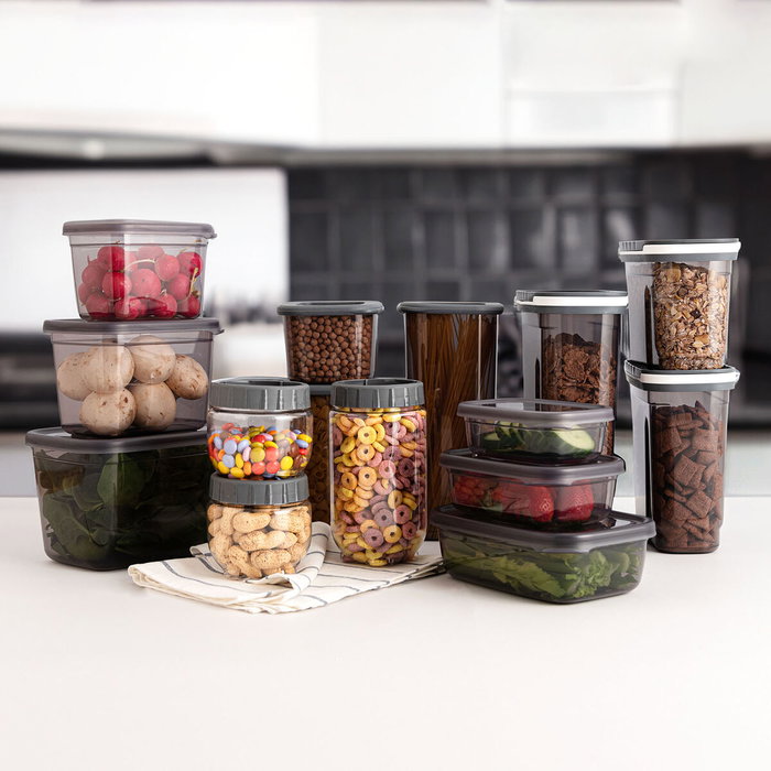 Récipient de Conservation des Aliments Quid City Gris 550 ml Avec couvercle (12 Unités)