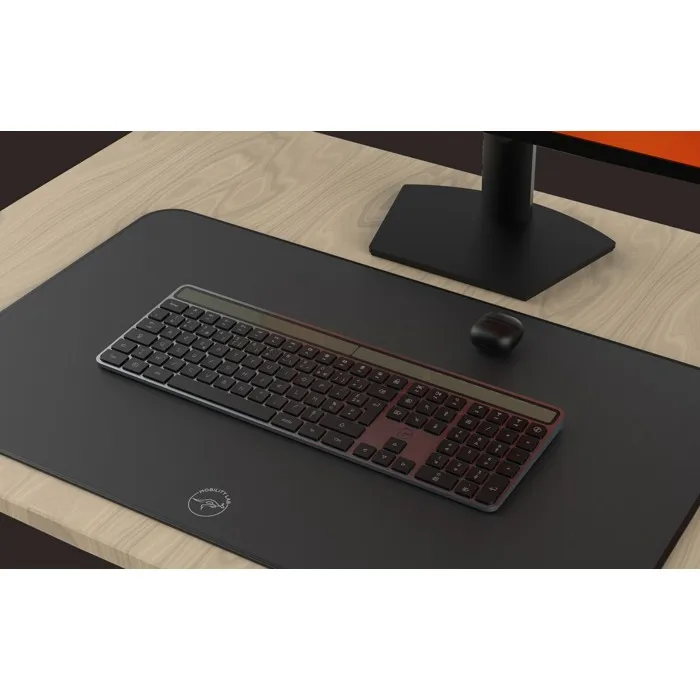 Mobility Lab KS720W Clavier sans fil solaire Full-Size AZERTY avec touches plates, pavé numérique, aluminium et Bluetooth